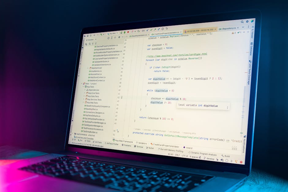 A close-up view of a computer screen displaying lines of code related to web development or programming, with a focus on syntax highlighting in various colors such as red, blue, and black. The screen 